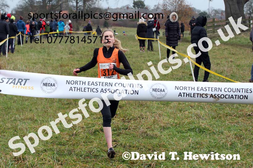 Girls under-15s, 2021 North Eastern Cross Country Championships, Sedgefield. Photo: David T. Hewitson/Sports for All Pics